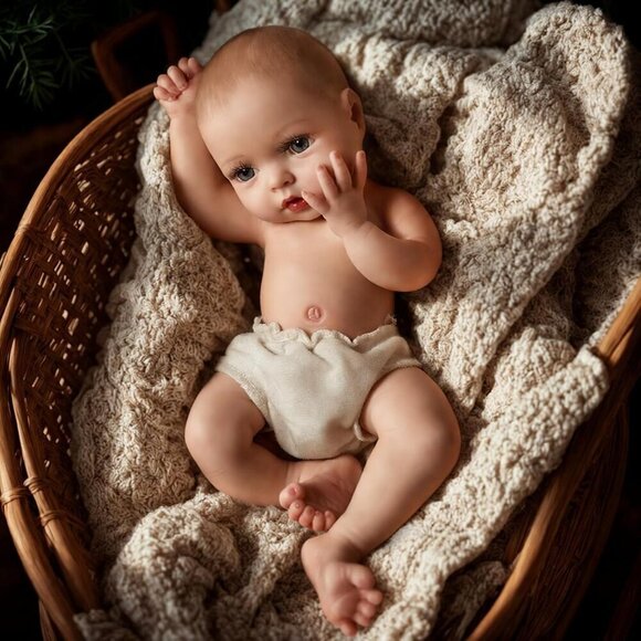 12 Inch Silicone Full Realistic-Newborn Real Life Silicone Sweet Smile Baby Doll - Picture 4 of 9